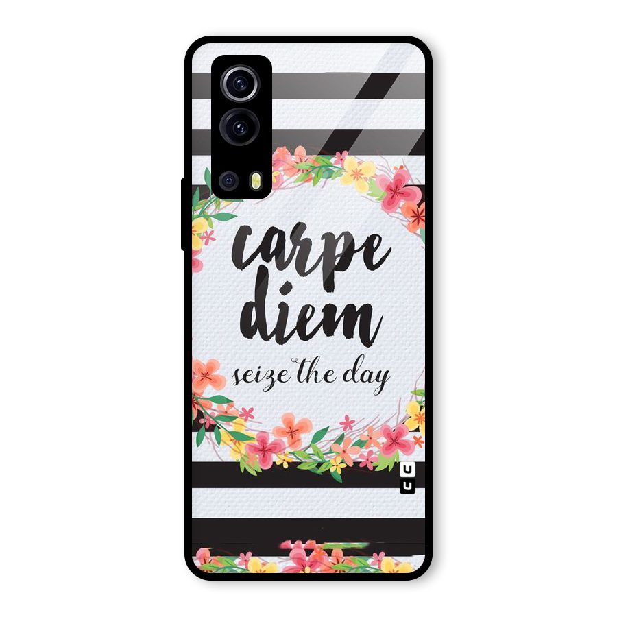 Floral Seize The Day Glass Back Case for Vivo iQOO Z3