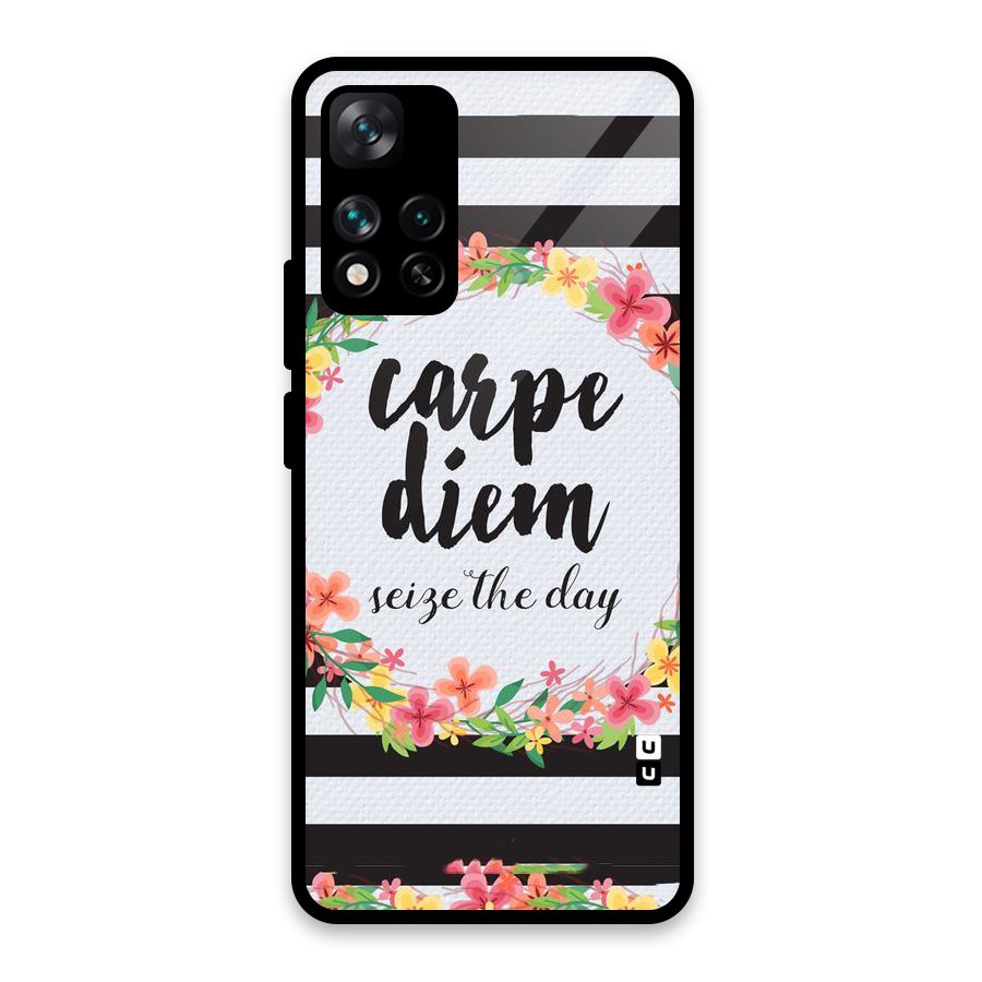Floral Seize The Day Glass Back Case for Xiaomi 11i HyperCharge 5G