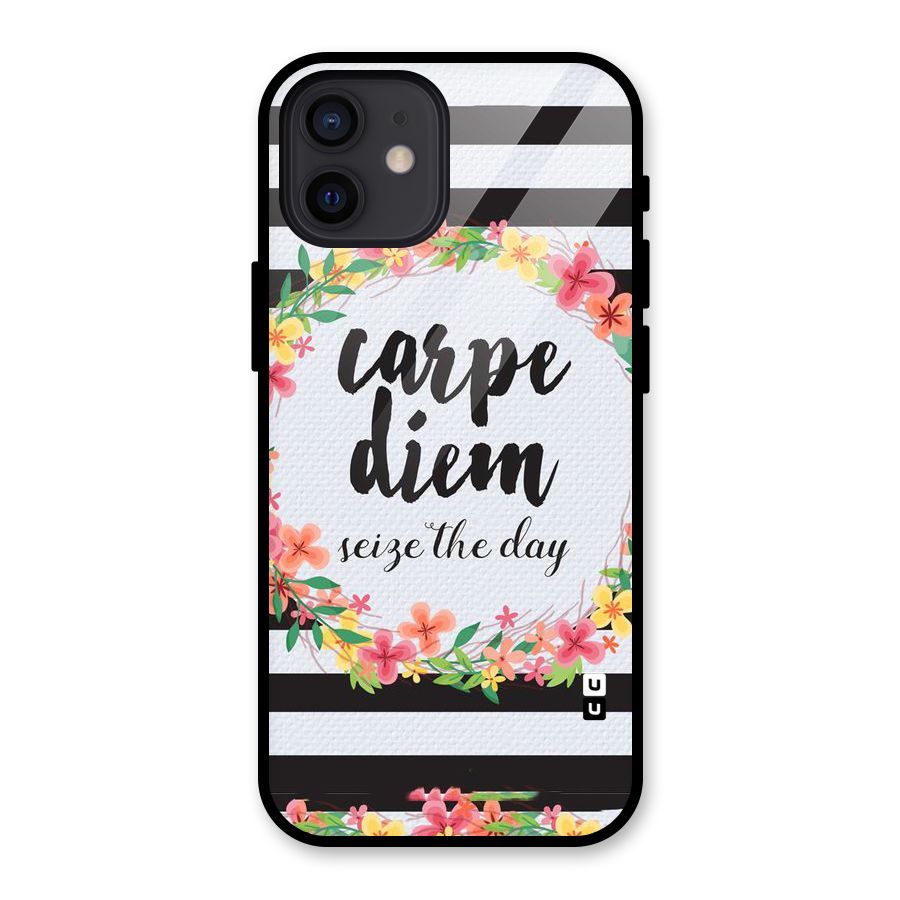 Floral Seize The Day Glass Back Case for iPhone 12