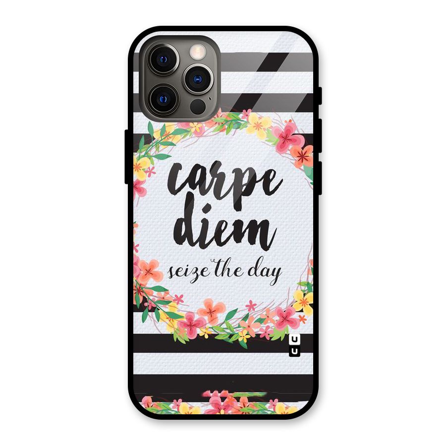 Floral Seize The Day Glass Back Case for iPhone 12 Pro