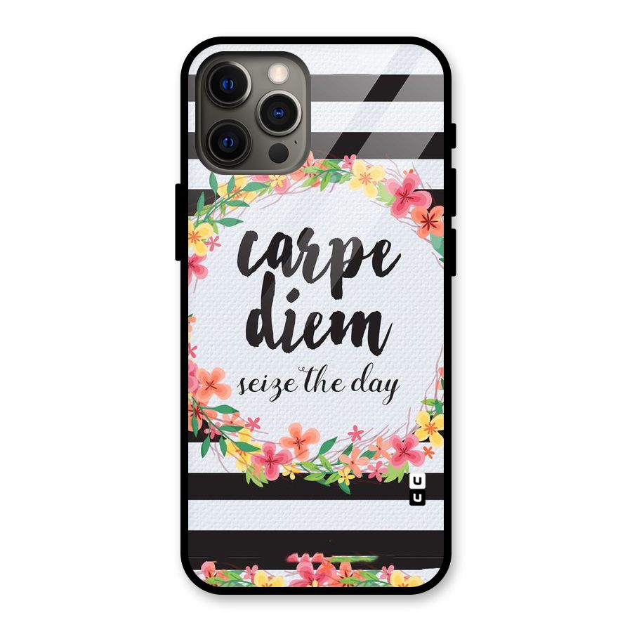 Floral Seize The Day Glass Back Case for iPhone 12 Pro Max