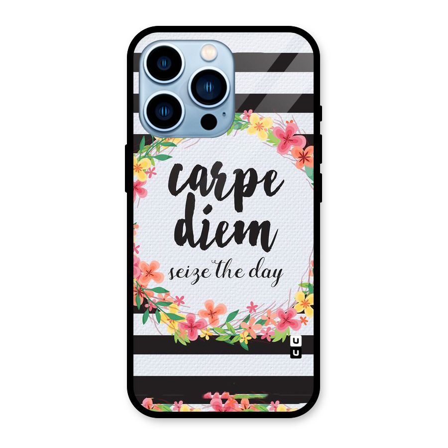 Floral Seize The Day Glass Back Case for iPhone 13 Pro