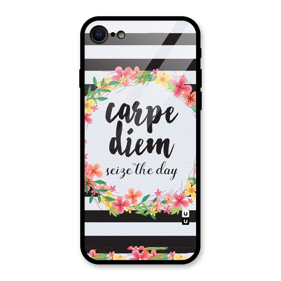 Floral Seize The Day Glass Back Case for iPhone SE 2022