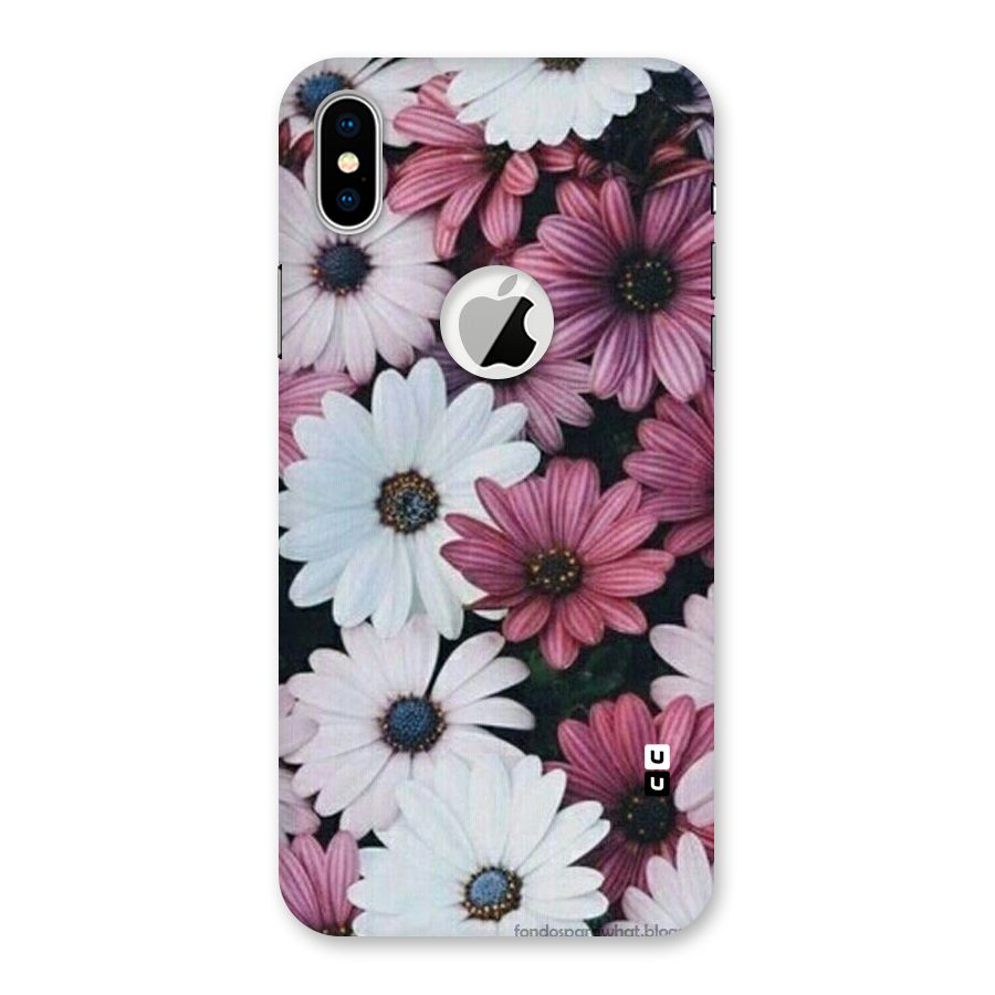 Floral Shades Pink Back Case for iPhone X Logo Cut
