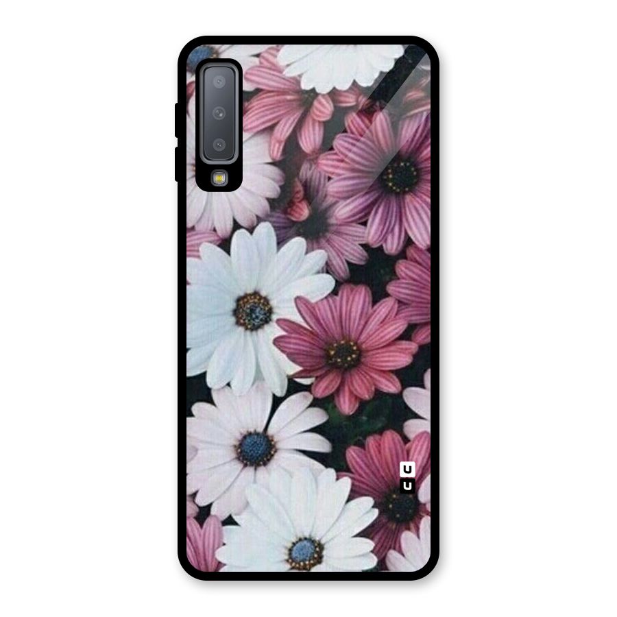 Floral Shades Pink Glass Back Case for Galaxy A7 (2018)