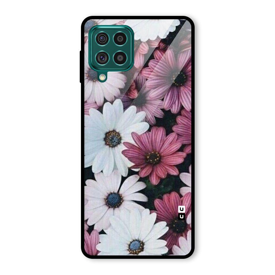 Floral Shades Pink Glass Back Case for Galaxy F62