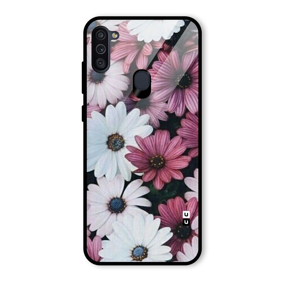 Floral Shades Pink Glass Back Case for Galaxy M11
