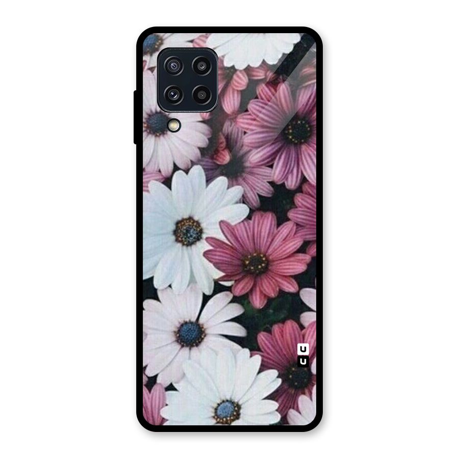 Floral Shades Pink Glass Back Case for Galaxy M32