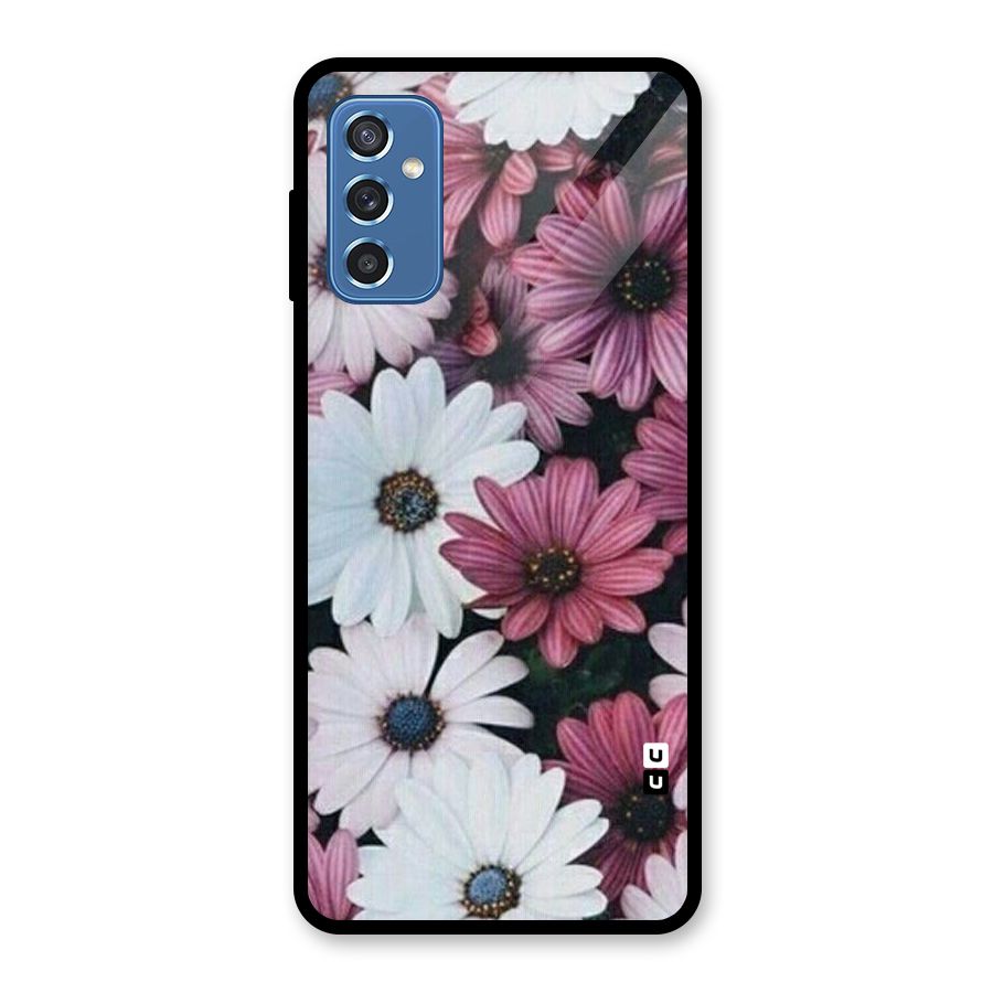Floral Shades Pink Glass Back Case for Galaxy M52 5G