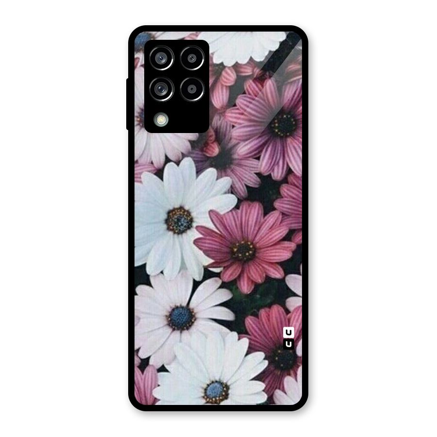 Floral Shades Pink Glass Back Case for Galaxy M53 5G