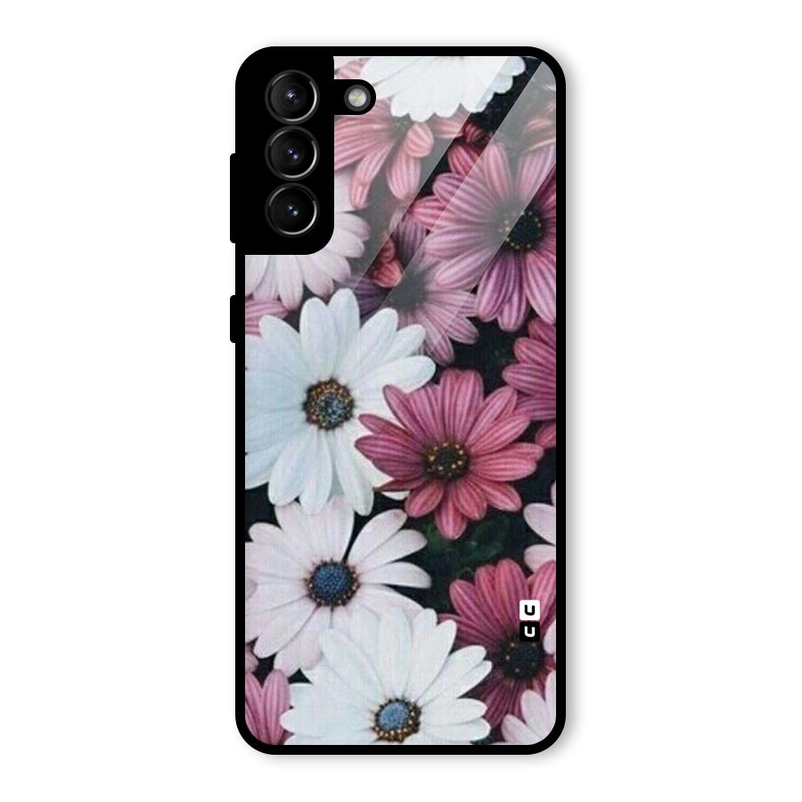 Floral Shades Pink Glass Back Case for Galaxy S21 Plus