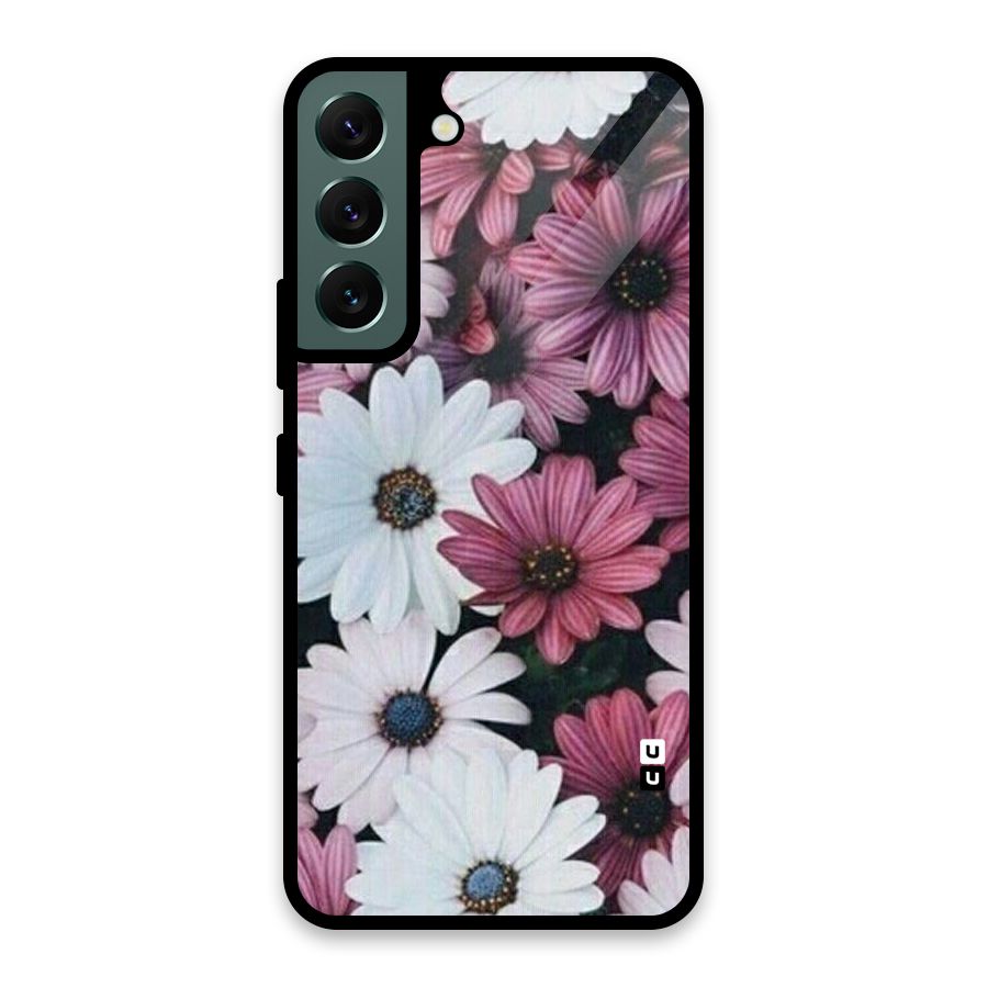 Floral Shades Pink Glass Back Case for Galaxy S22 5G