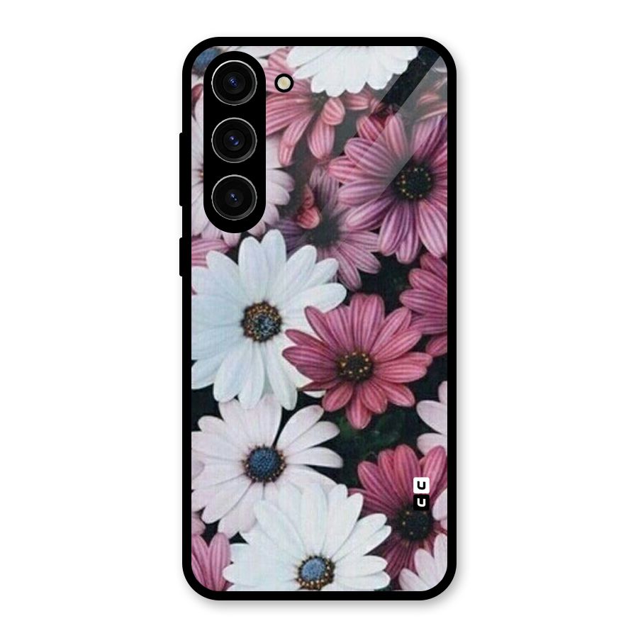 Floral Shades Pink Glass Back Case for Galaxy S23 Plus
