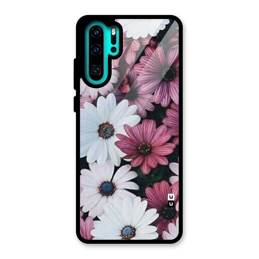 Floral Shades Pink Glass Back Case for Huawei P30 Pro