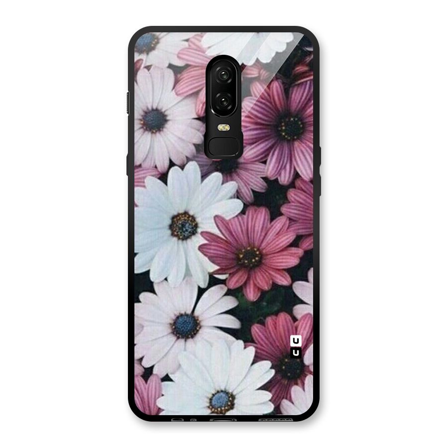 Floral Shades Pink Glass Back Case for OnePlus 6