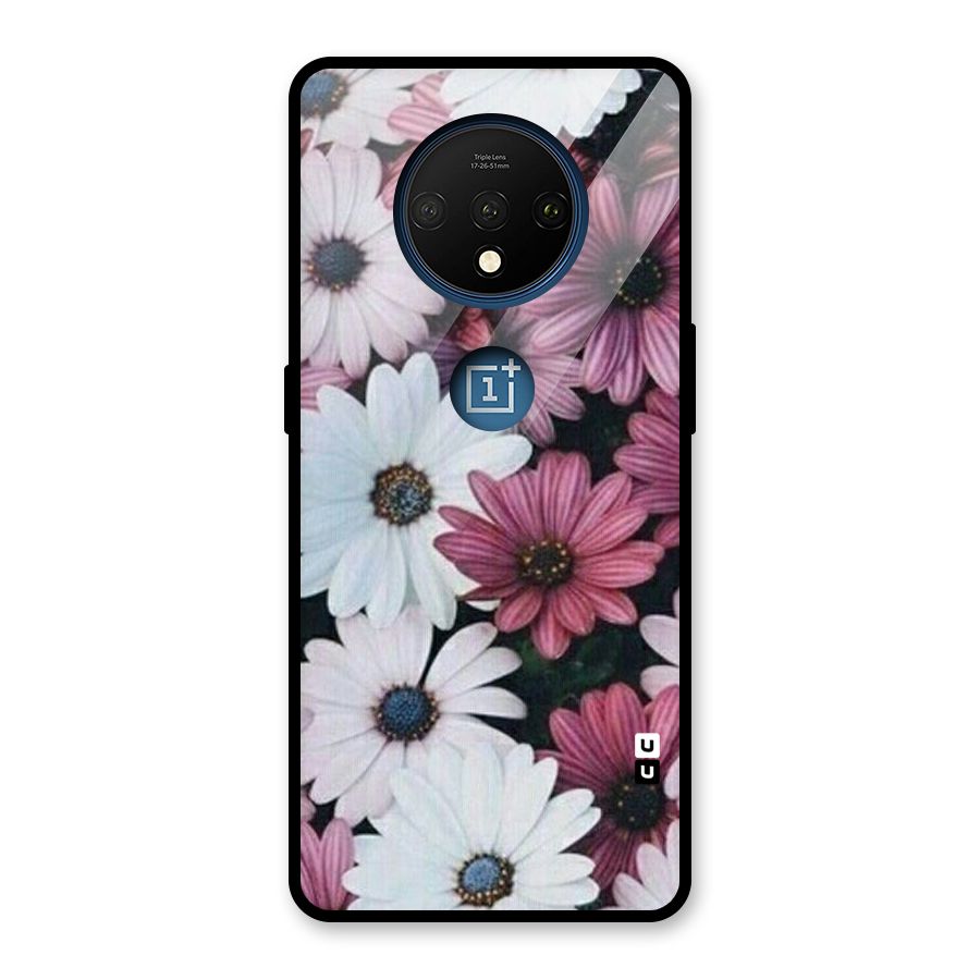 Floral Shades Pink Glass Back Case for OnePlus 7T