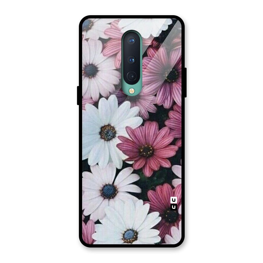 Floral Shades Pink Glass Back Case for OnePlus 8