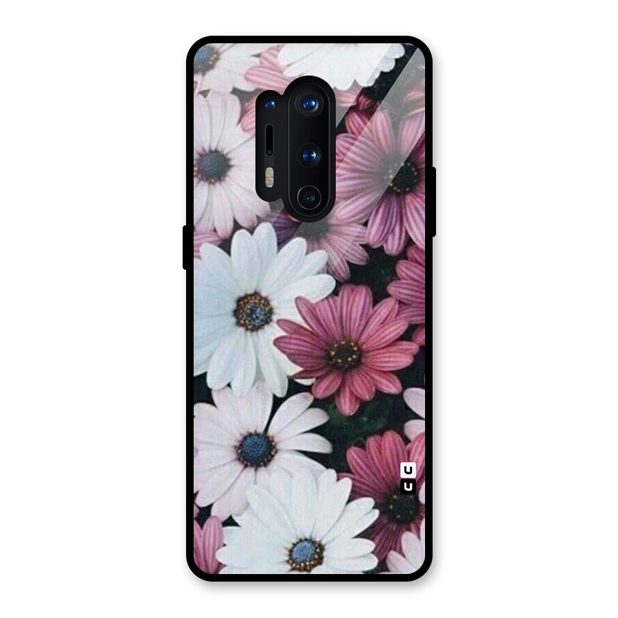 Floral Shades Pink Glass Back Case for OnePlus 8 Pro