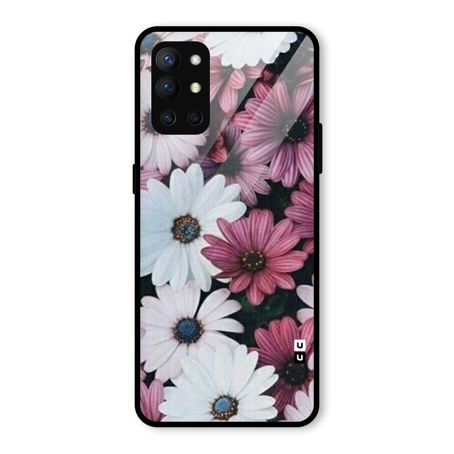Floral Shades Pink Glass Back Case for OnePlus 9R