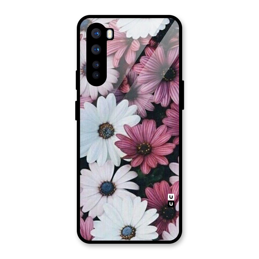 Floral Shades Pink Glass Back Case for OnePlus Nord