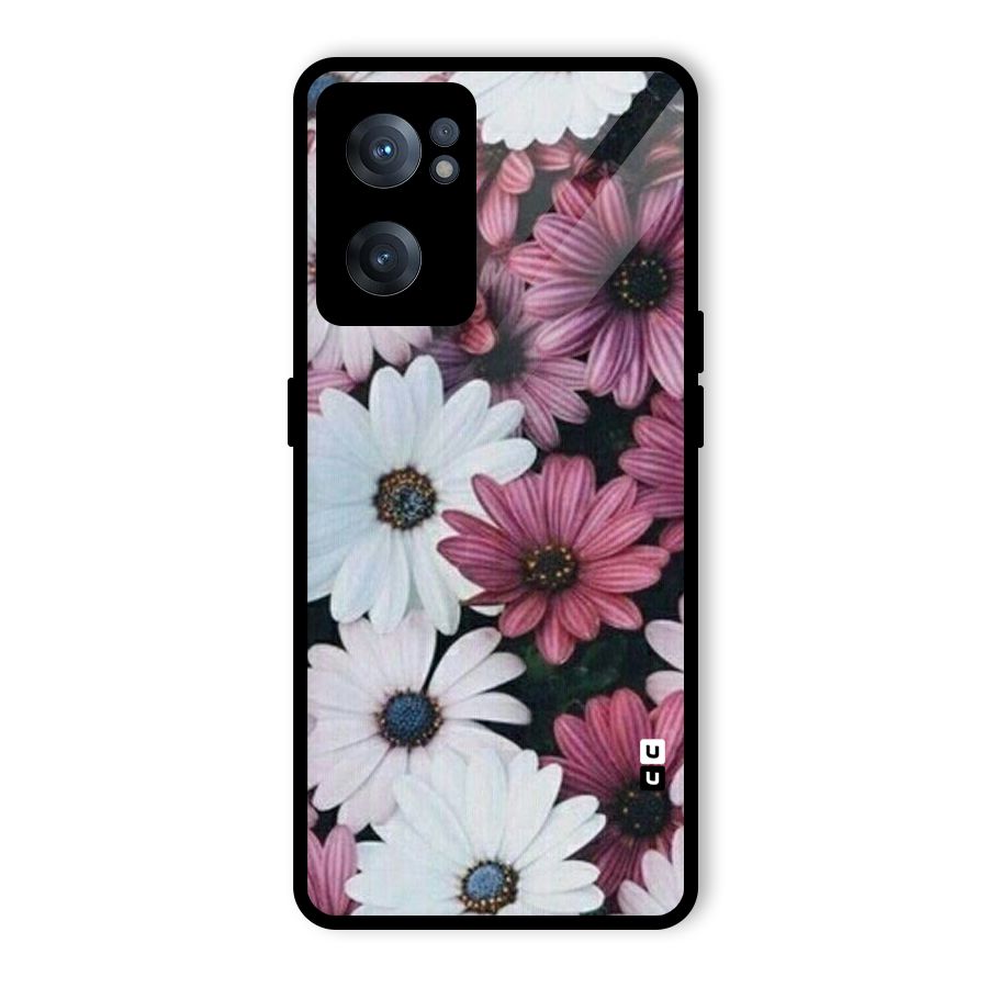 Floral Shades Pink Glass Back Case for OnePlus Nord CE 2 5G