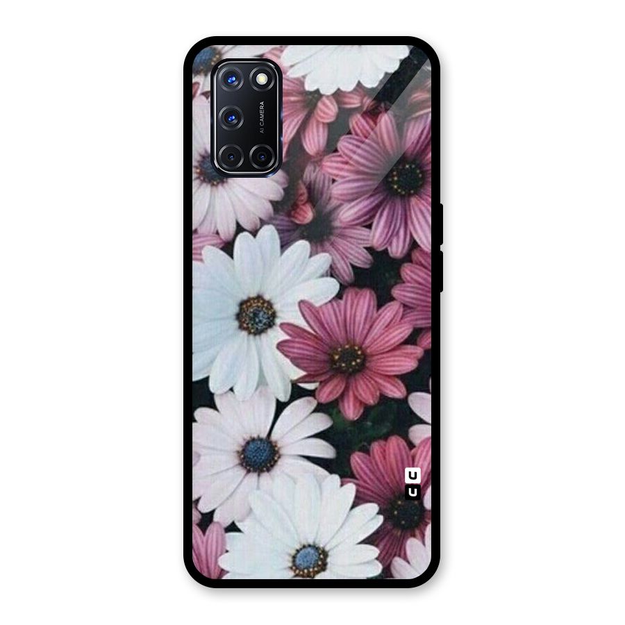 Floral Shades Pink Glass Back Case for Oppo A52