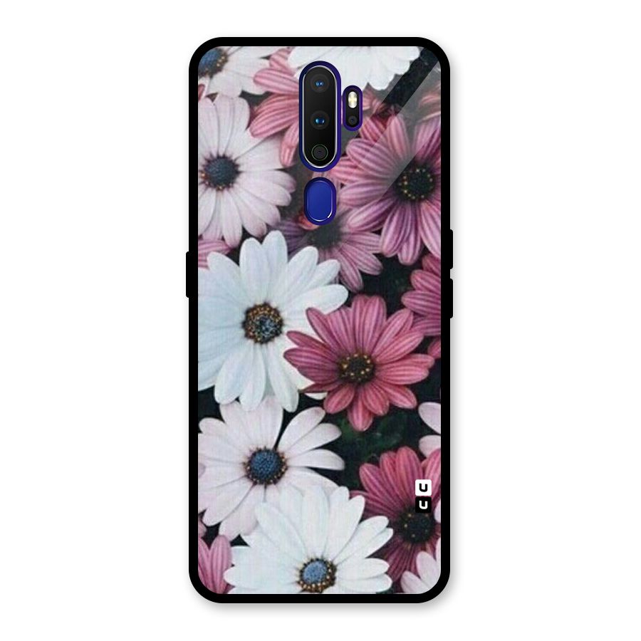 Floral Shades Pink Glass Back Case for Oppo A9 (2020)