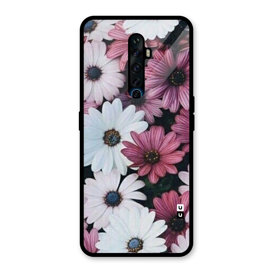 Floral Shades Pink Glass Back Case for Oppo Reno2 Z