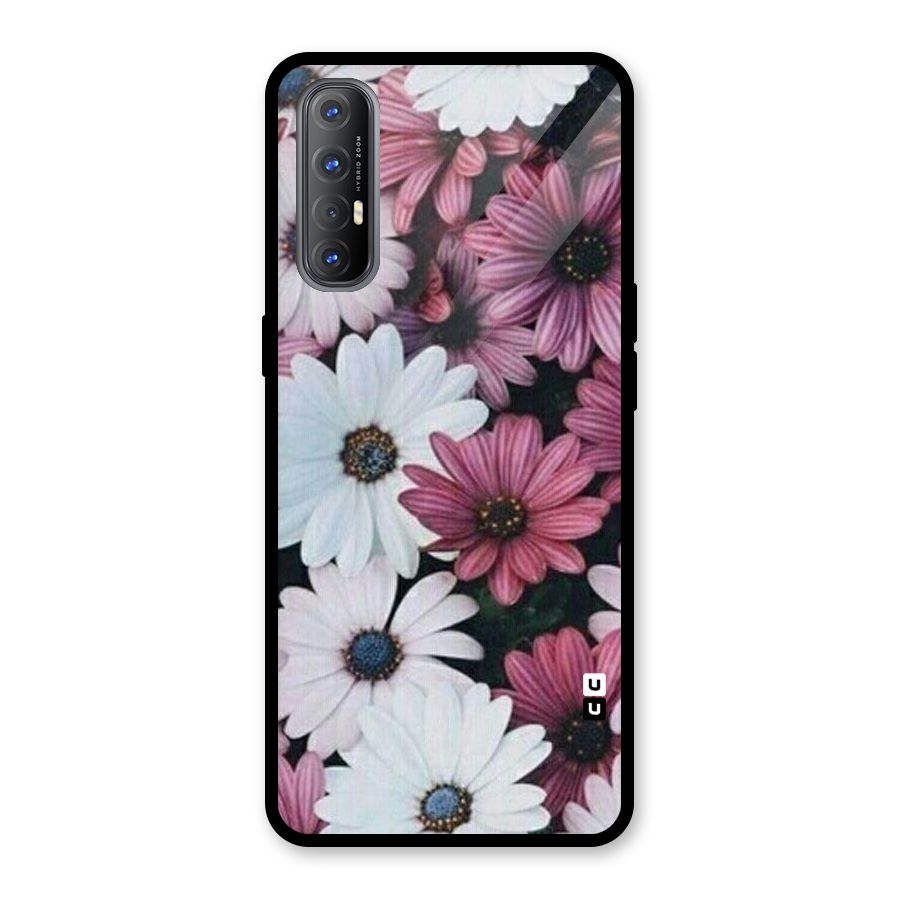 Floral Shades Pink Glass Back Case for Oppo Reno3 Pro