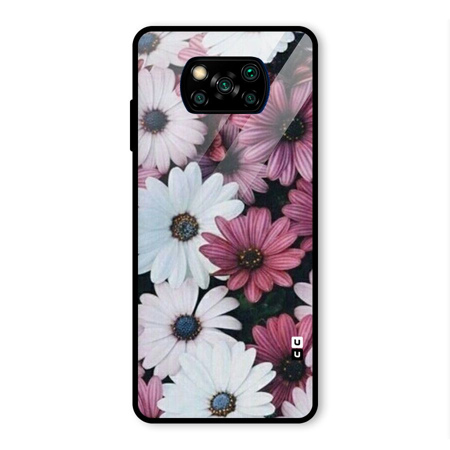 Floral Shades Pink Glass Back Case for Poco X3 Pro