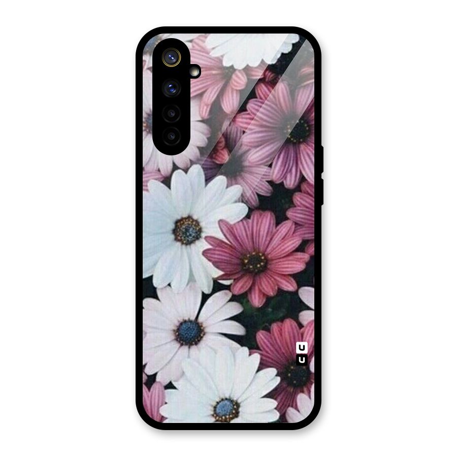 Floral Shades Pink Glass Back Case for Realme 6