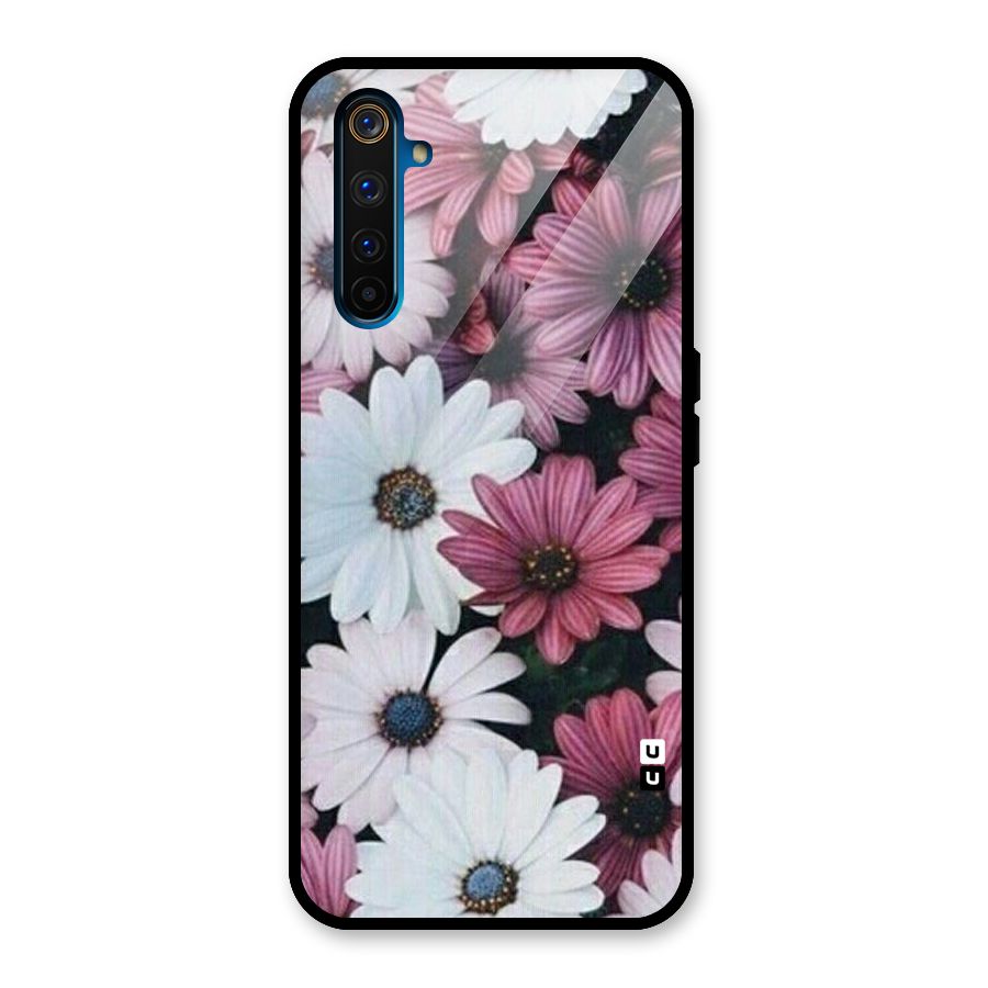 Floral Shades Pink Glass Back Case for Realme 6 Pro