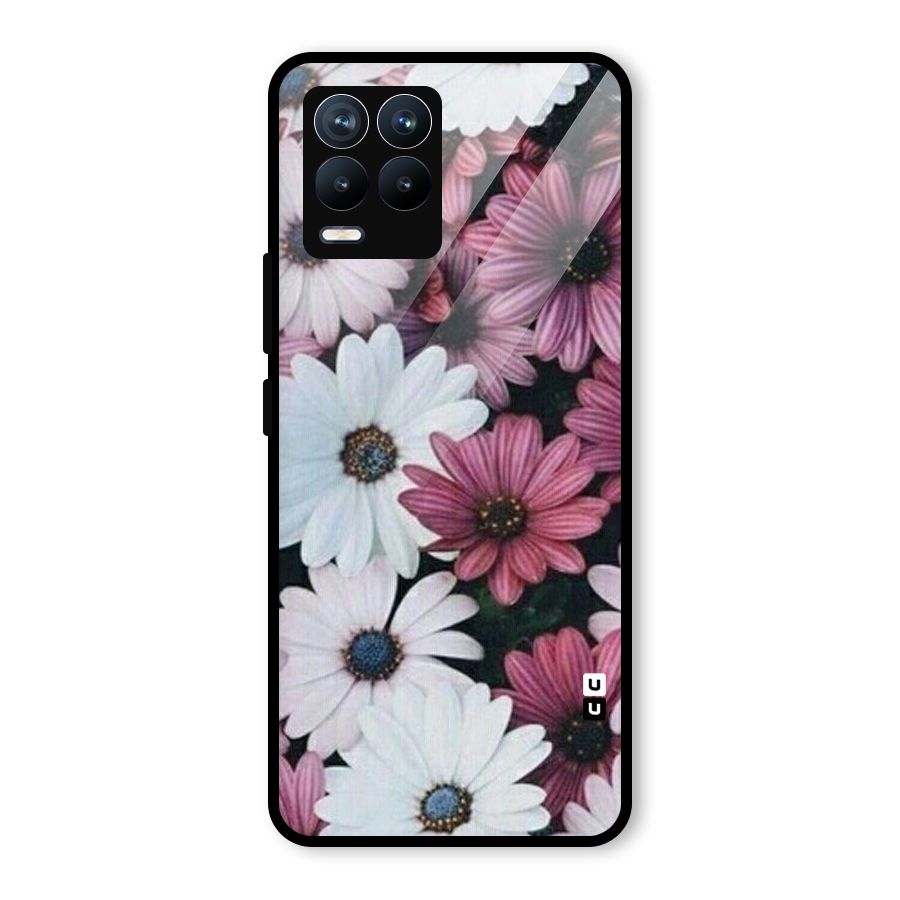 Floral Shades Pink Glass Back Case for Realme 8 Pro