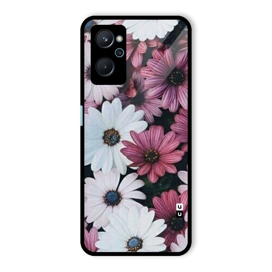 Floral Shades Pink Glass Back Case for Realme 9i