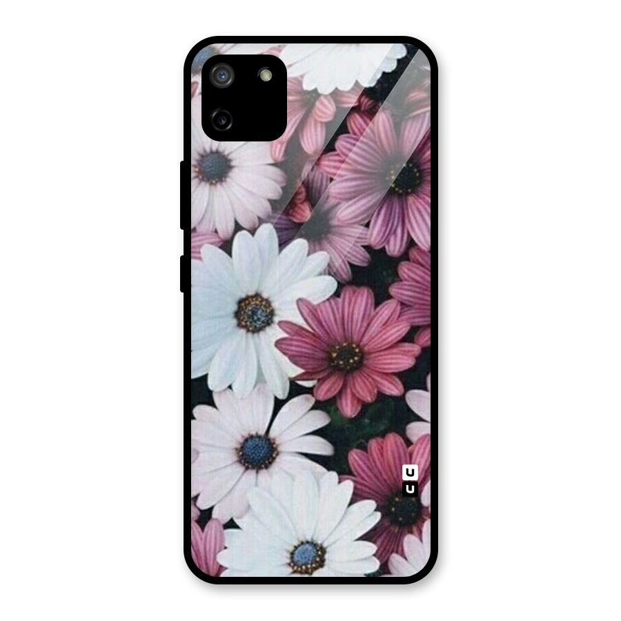 Floral Shades Pink Glass Back Case for Realme C11