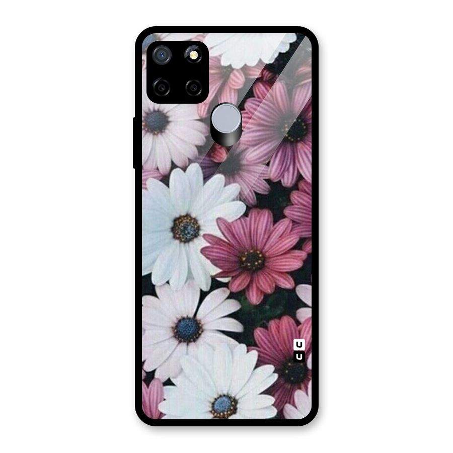 Floral Shades Pink Glass Back Case for Realme C12