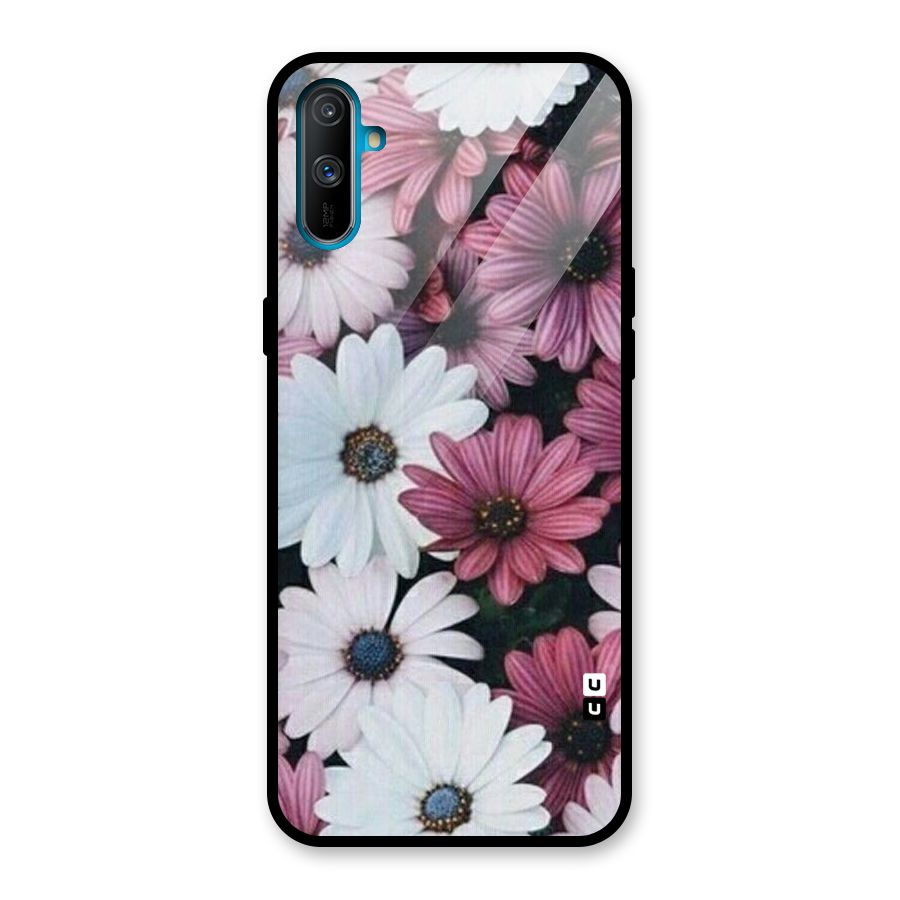 Floral Shades Pink Glass Back Case for Realme C3
