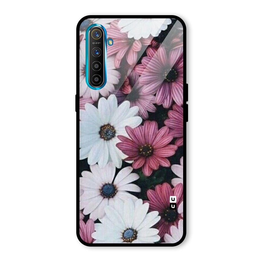 Floral Shades Pink Glass Back Case for Realme XT