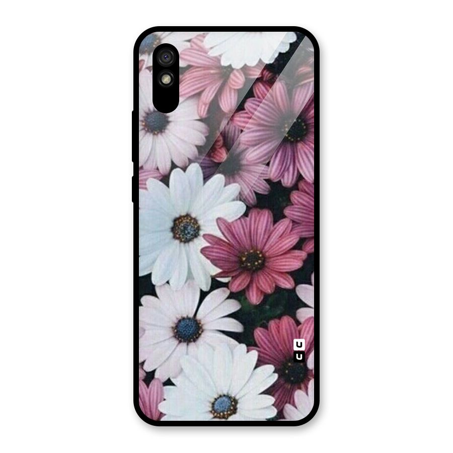 Floral Shades Pink Glass Back Case for Redmi 9A