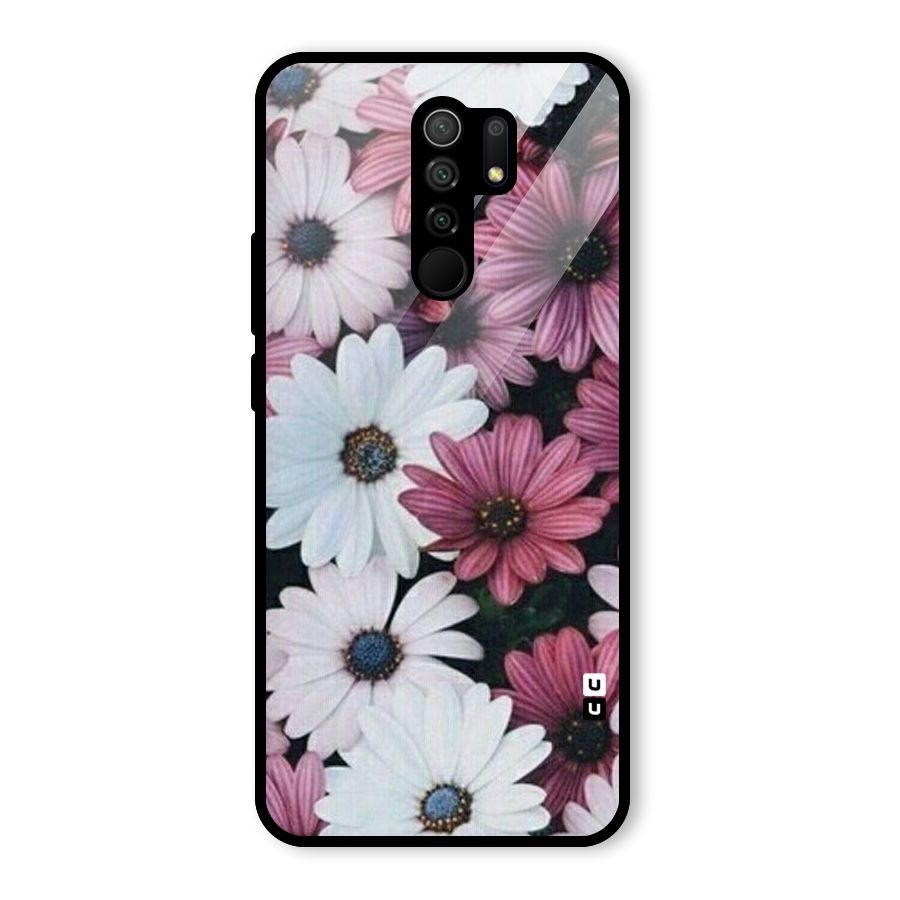 Floral Shades Pink Glass Back Case for Redmi 9 Prime