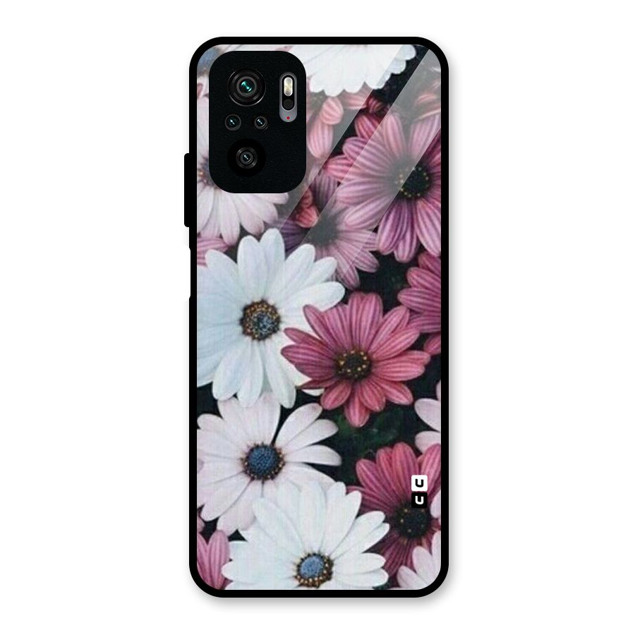 Floral Shades Pink Glass Back Case for Redmi Note 10S