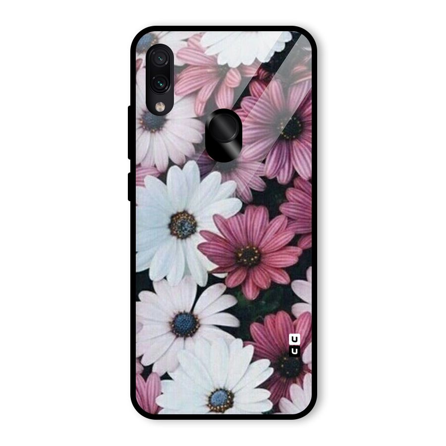 Floral Shades Pink Glass Back Case for Redmi Note 7S