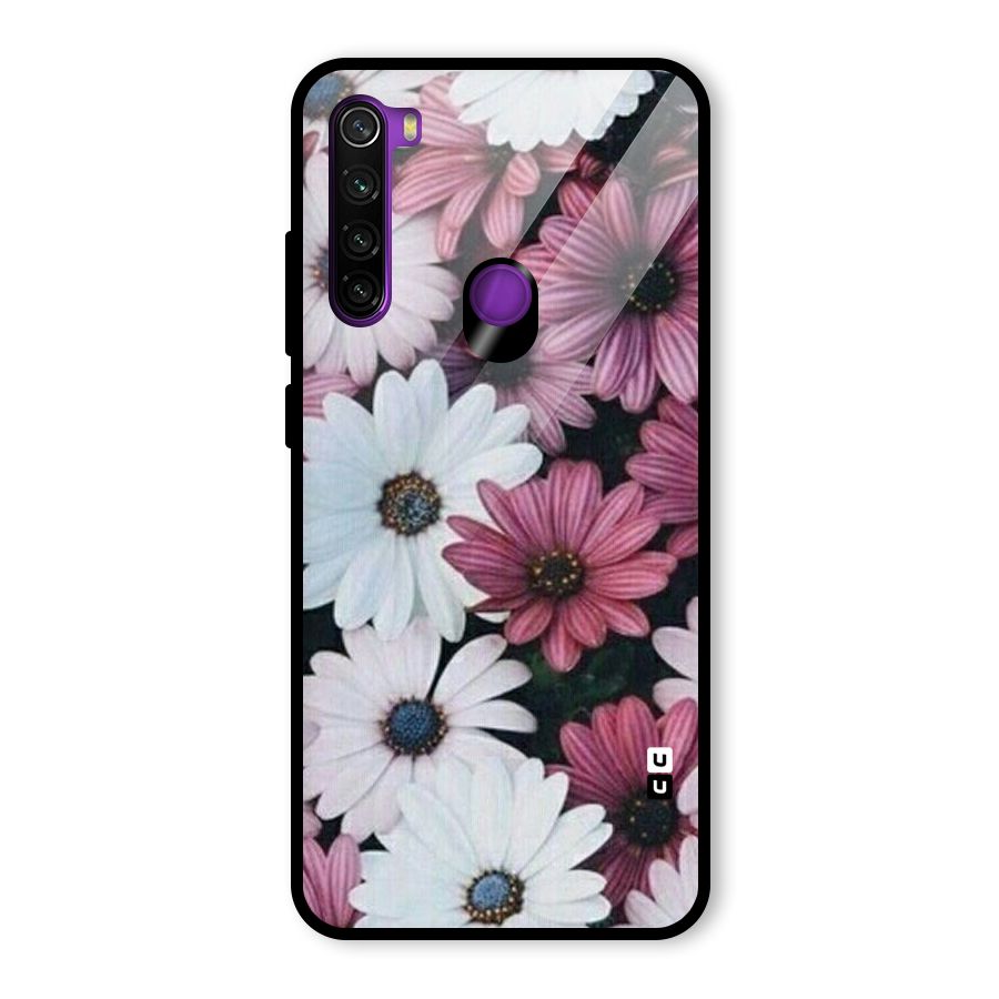 Floral Shades Pink Glass Back Case for Redmi Note 8