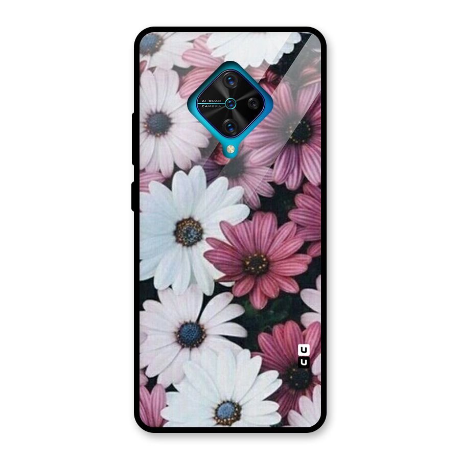 Floral Shades Pink Glass Back Case for Vivo S1 Pro