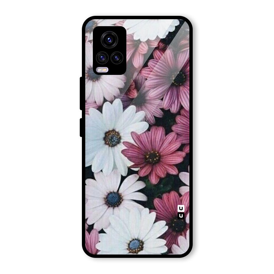 Floral Shades Pink Glass Back Case for Vivo V20
