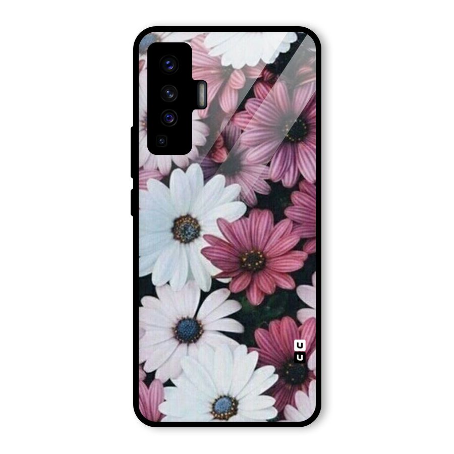 Floral Shades Pink Glass Back Case for Vivo X50