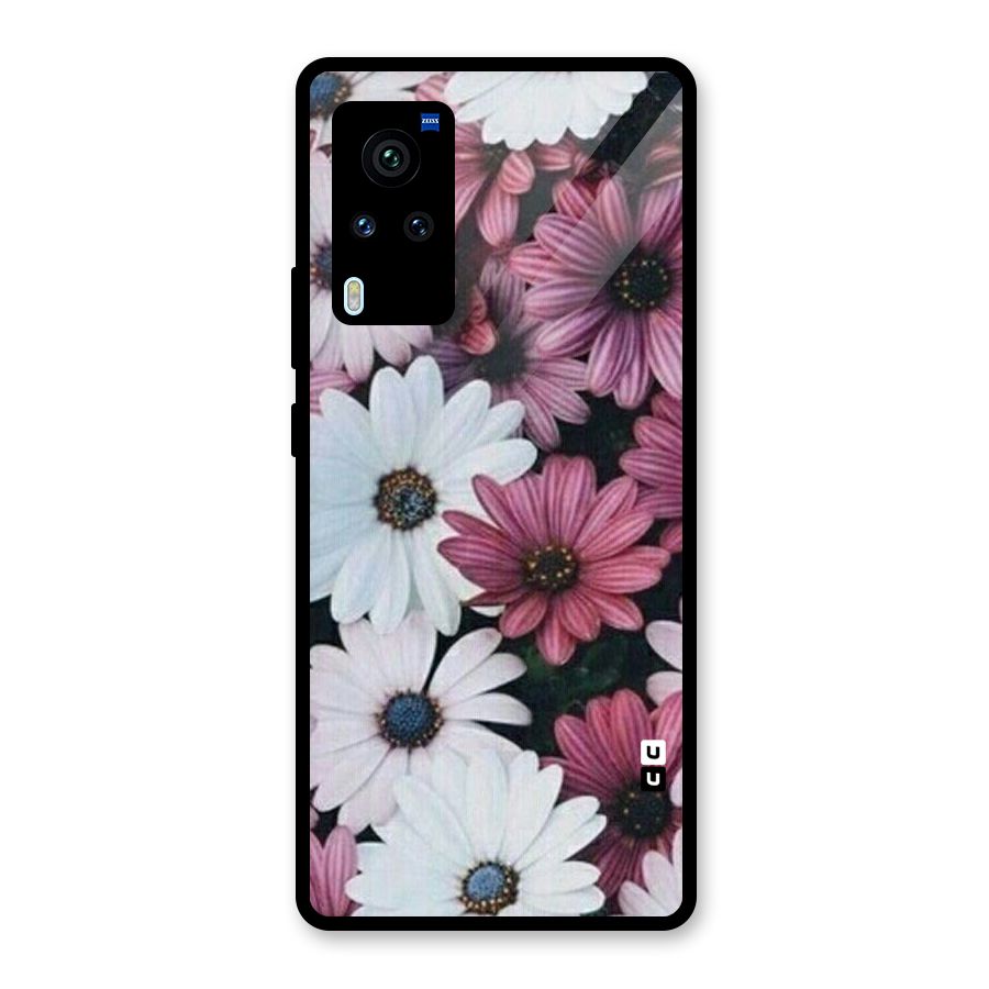 Floral Shades Pink Glass Back Case for Vivo X60 Pro