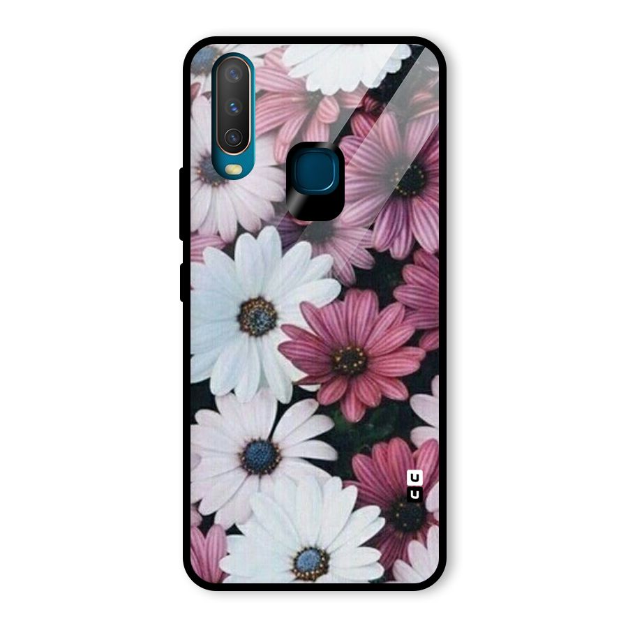 Floral Shades Pink Glass Back Case for Vivo Y15