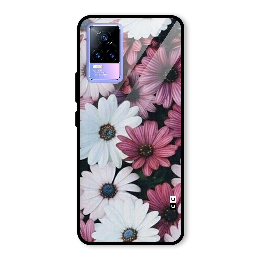 Floral Shades Pink Glass Back Case for Vivo Y73