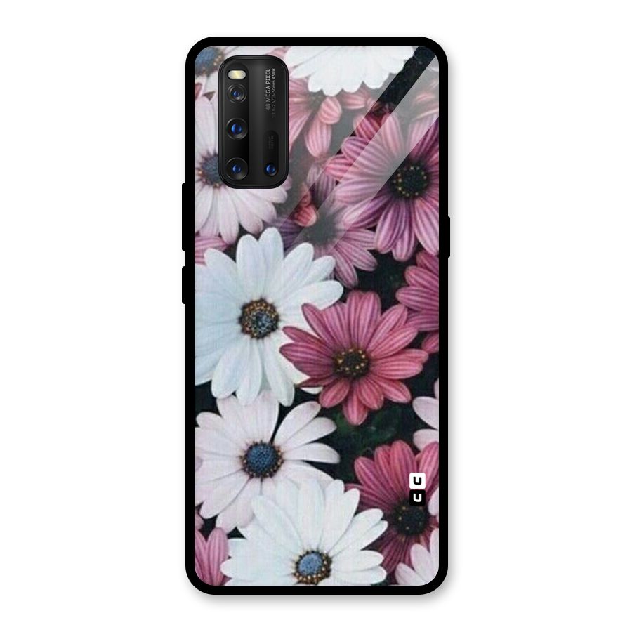 Floral Shades Pink Glass Back Case for Vivo iQOO 3